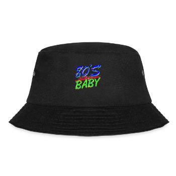 80er Jahre Retro Vintage lustig 70er Jahre Nostalgie Musik Liebe - Bucket Hat - Schwarz - Vorne - Lela (165cm)