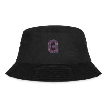 Monogramm Buchstabe G - geometrisches Muster - Bucket Hat - Schwarz - Vorne - Lela (165cm)
