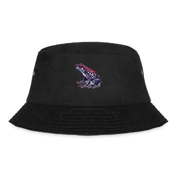 Pfeilgiftfrosch Amphibie in toller retro Optik - Bucket Hat - Schwarz - Vorne - Lela (165cm)