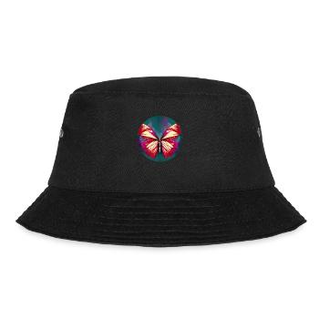 Abstract Butterfly - Illustration - Bucket Hat - Schwarz - Vorne - Lela (165cm)
