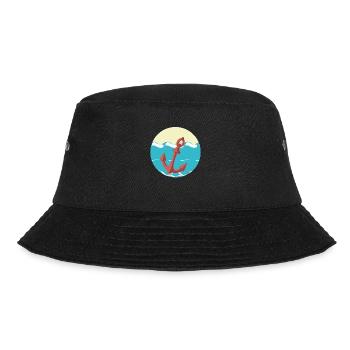 Anchor - Waves - Bucket Hat - black - Front - Lela (165cm)