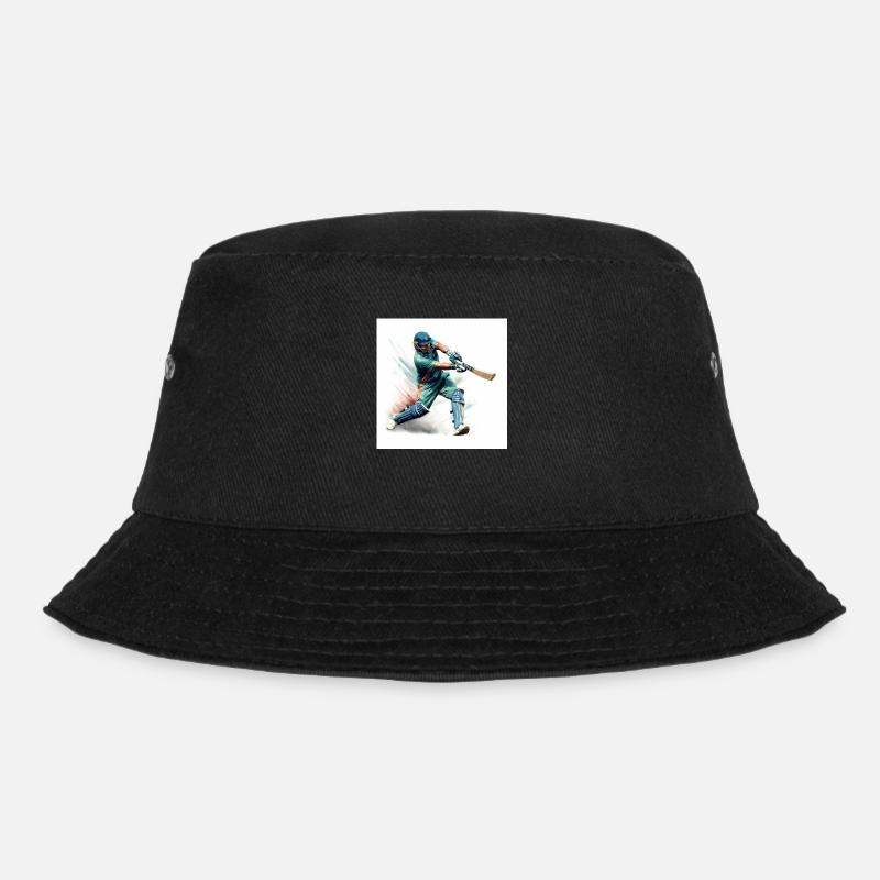 Cricket Player Color Art - Bucket Hat - Schwarz