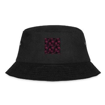 Rosen Nahtloses Muster Schöne Elegante Ästhetik - Bucket Hat - Schwarz - Vorne - Lela (165cm)