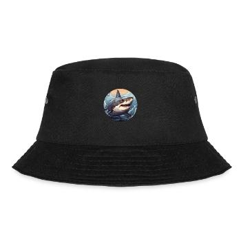 Weißer Hai - Bucket Hat - Schwarz - Vorne - Lela (165cm)