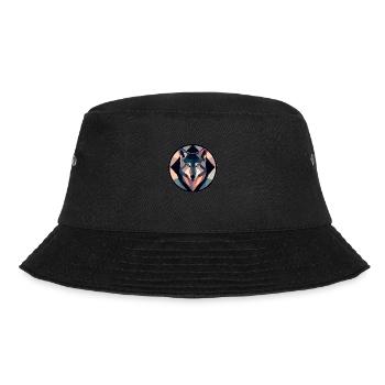 Geometrisch. Wolf auf buntem Hintergrund - Bucket Hat - Schwarz - Vorne - Lela (165cm)