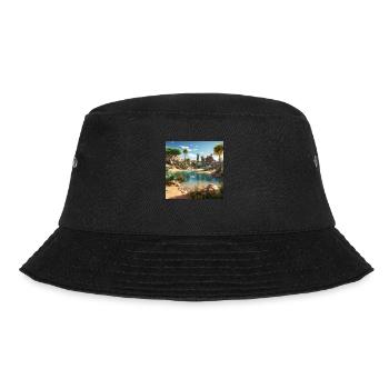 Urlaubs feeling - Bucket Hat - Schwarz - Vorne - Lela (165cm)