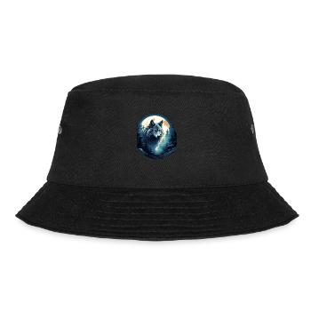 Mystischer Wolf bei Nacht - Bucket Hat - Schwarz - Vorne - Lela (165cm)