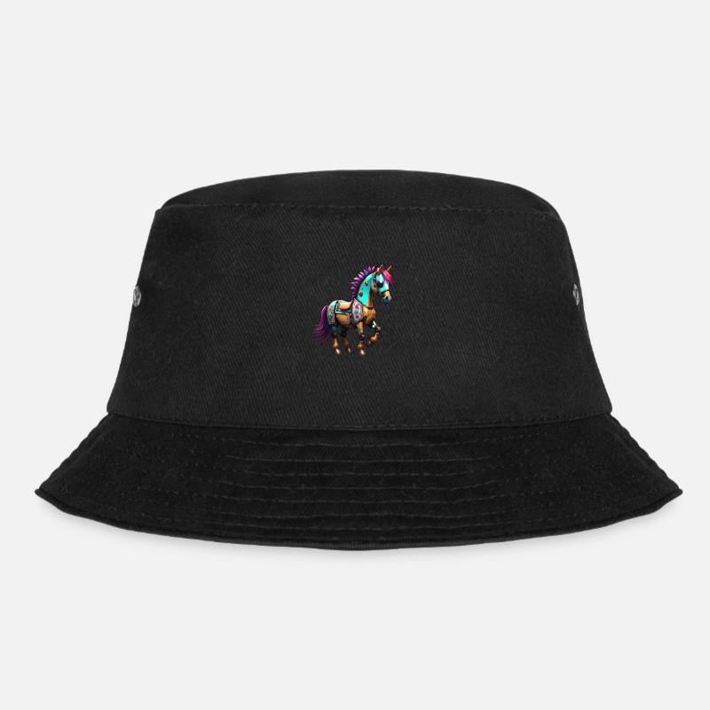 Robot Horse - Bucket Hat - black
