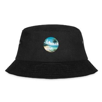 Da kommt Urlaubsfreude auf - Bucket Hat - Schwarz - Vorne - Lela (165cm)