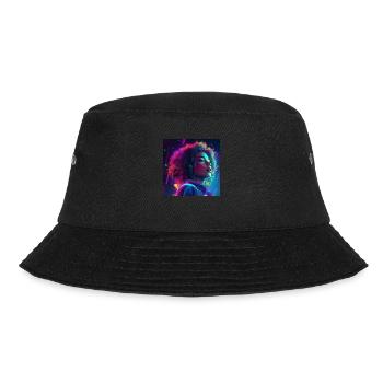 Curly hair woman AI design - Bucket Hat - black - Front - Lela (165cm)