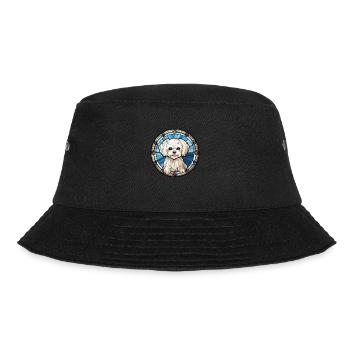 Maltesische Hunderasse Aquarellglas - Bucket Hat - Schwarz - Vorne - Lela (165cm)