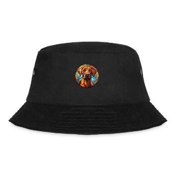 Rhodesian Ridgeback Hunderasse Aquarellglas - Bucket Hat - Schwarz - Vorne - Lela (165cm)