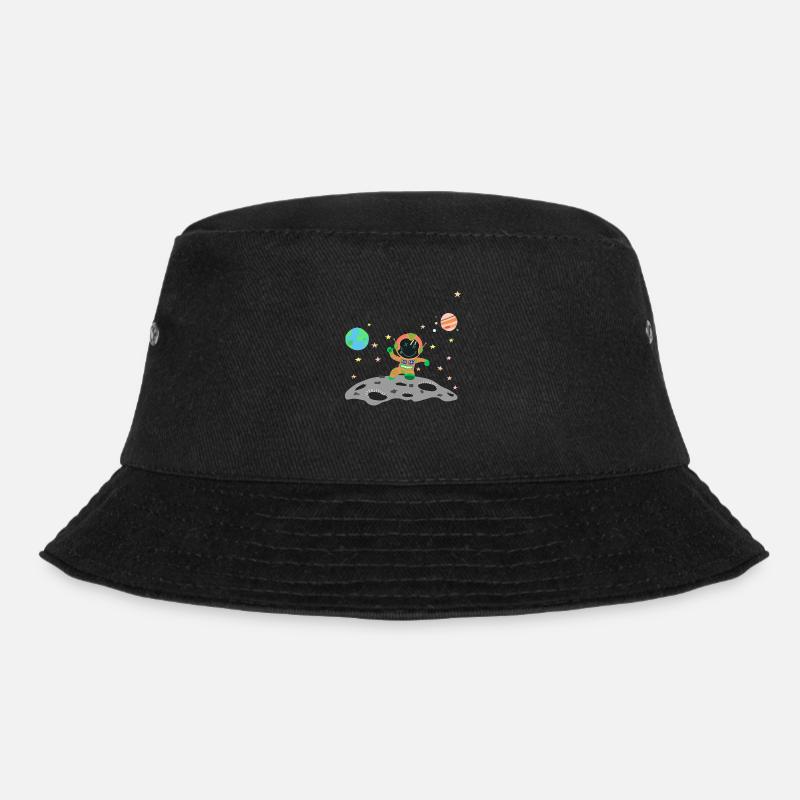 Astronaut orange green - Bucket Hat - black