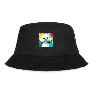 Bichon Frisé Pop Art - Bucket Hat - Schwarz - Vorne - Lela (165cm)