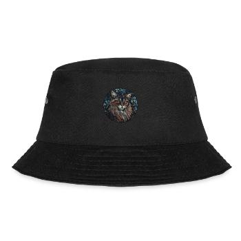 Sibirische Katzenrasse Aquarell Glasmalerei - Bucket Hat - Schwarz - Vorne - Lela (165cm)