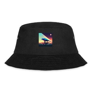 Leo the Chameleon - reptile lizard illustration art - Bucket Hat - black - Front - Lela (165cm)