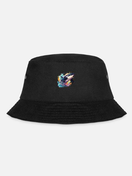 der bunte Orca-Wahl - Bucket Hat - Schwarz