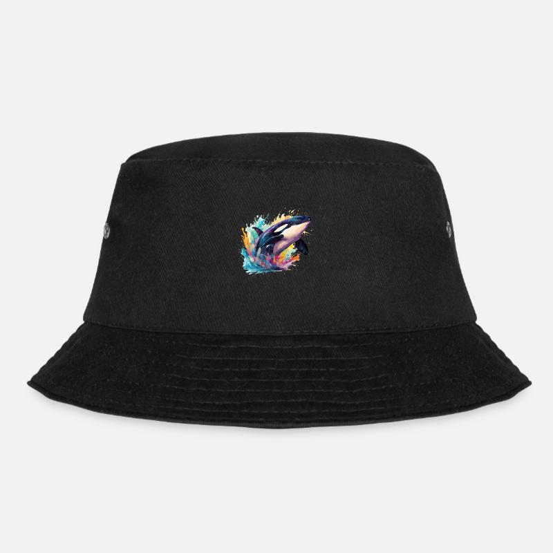 der bunte Orca-Wahl - Bucket Hat - Schwarz