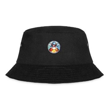 Sparrow Colorful Watercolor Animal Illustration - Bucket Hat - black - Front - Lela (165cm)