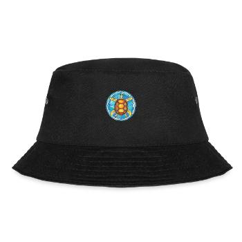 Turtle Colorful Watercolor Animal Pet Illustration - Bucket Hat - black - Front - Lela (165cm)