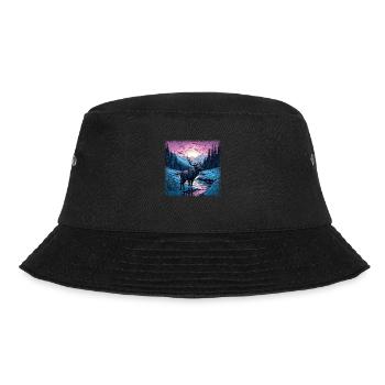 color bird statement sayings gift idea nature deer - Bucket Hat - black - Front - Lela (165cm)