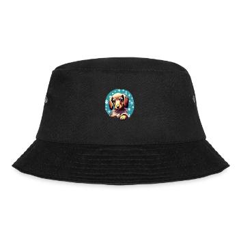 Dachshund Hund Weihnachten Dackelwelpe Winter - Bucket Hat - Schwarz - Vorne - Lela (165cm)