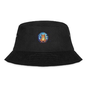 Frosch Buntes Aquarell Tier Haustier Illustration - Bucket Hat - Schwarz - Vorne - Lela (165cm)