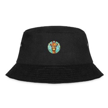 Giraffe Colorful Watercolor Animal Illustration - Bucket Hat - black - Front - Lela (165cm)