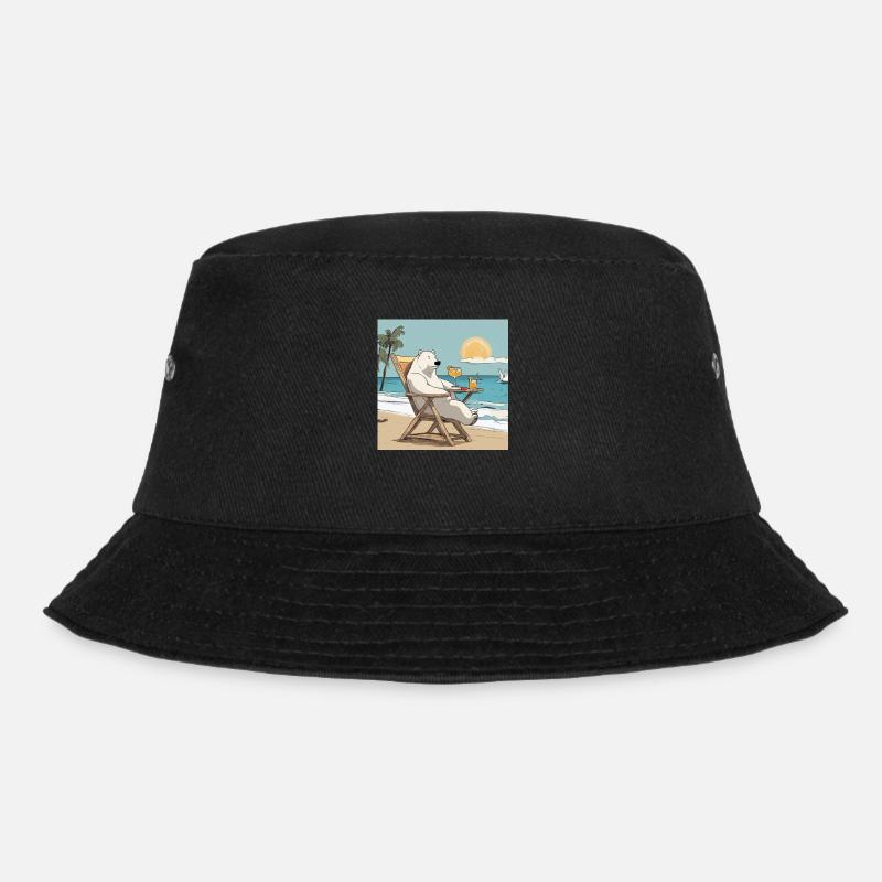 Eisbär bei Sonnenuntergang - Bucket Hat - Schwarz