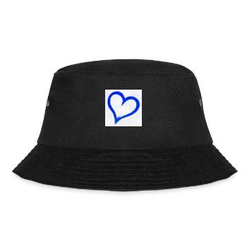 Deep blue grunge heart - Bucket Hat - black - Front - Lela (165cm)