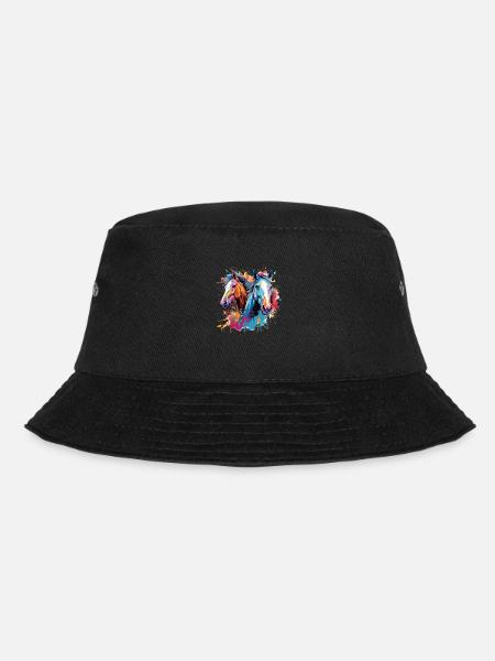 Pferde, Pferde - Bucket Hat - Schwarz