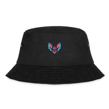 Fledermaus Buntes Aquarell Tier Haustier Illustration - Bucket Hat - Schwarz - Vorne - Lela (165cm)