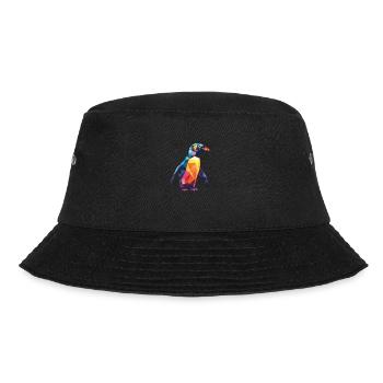 Penguin Colorful Watercolor Animal Illustration - Bucket Hat - black - Front - Lela (165cm)