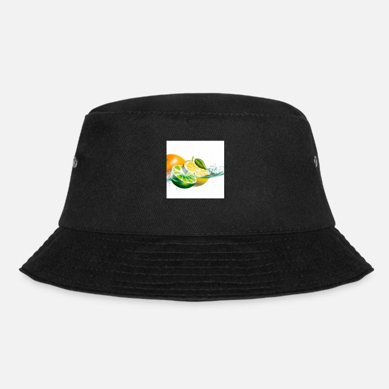 Zitrusfrüchte Splash - Bucket Hat - Schwarz