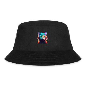 Cat Colorful - Bucket Hat - black - Front - Lela (165cm)