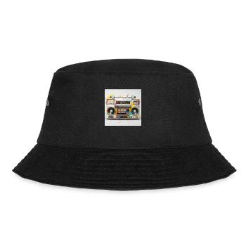 Old school Radio 90s with Graffiti - Bucket Hat - Schwarz - Vorne - Lela (165cm)