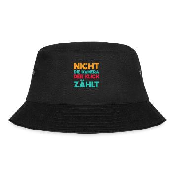 Nicht Die Kamera, Der Klick Zählt - Bucket Hat - Schwarz - Vorne - Lela (165cm)