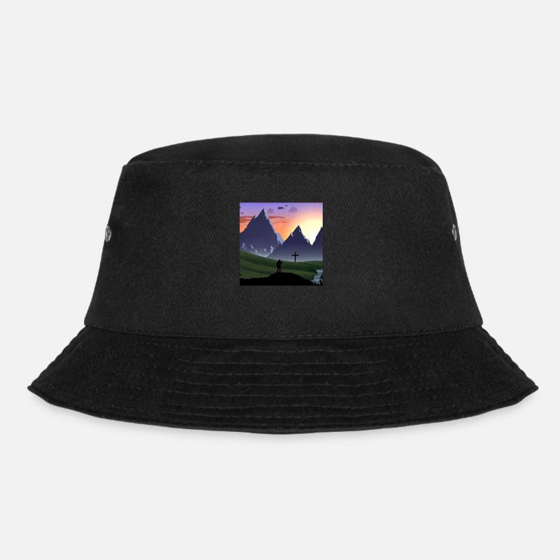 Berglandschaft - Bucket Hat - Schwarz