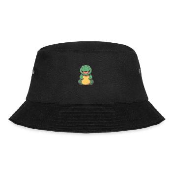Komodo Cartoon Kawaii Aquarell Illustration - Bucket Hat - Schwarz - Vorne - Lela (165cm)