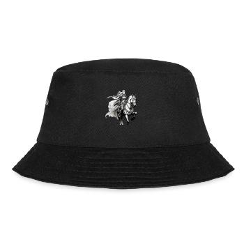 Proud Valkyrie Brunhilde rides a horse - Bucket Hat - black - Front - Lela (165cm)
