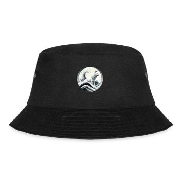 Schäferhund-Design auf einer japanischen Welle - Bucket Hat - Schwarz - Vorne - Lela (165cm)