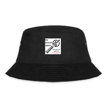 Wachse über deine Grenzen - Bucket Hat - Schwarz - Vorne - Lela (165cm)