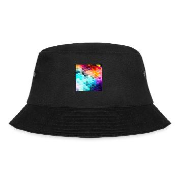 Bunter Hexagon-Rausch - Bucket Hat - Schwarz - Vorne - Lela (165cm)