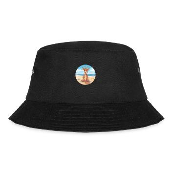 Antilopenkarikatur Yoga Strand Sommer Illustration - Bucket Hat - Schwarz - Vorne - Lela (165cm)