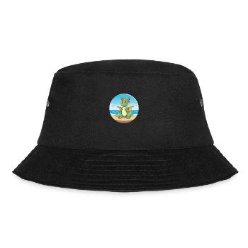 Dragon Cartoon Yoga Beach Summer Illustration - Bucket Hat - black - Front - Lela (165cm)
