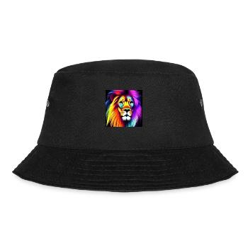KI Lion abstract - Bucket Hat - Schwarz - Vorne - Lela (165cm)