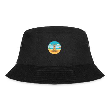 Kangaroo Cartoon Yoga Beach Summer Illustration - Bucket Hat - black - Front - Lela (165cm)