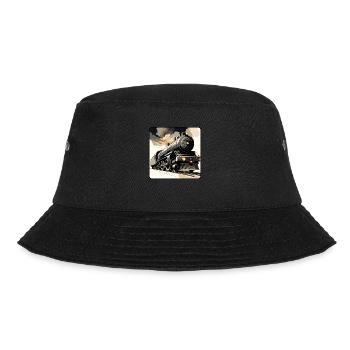 Steam Locomotive No.5 by Cora.Art - Bucket Hat - Schwarz - Vorne - Lela (165cm)