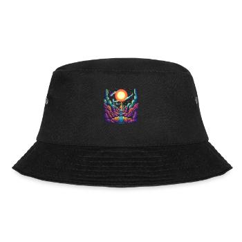 Treppe zum Himmel - Psychedelisches Schloss Art - Bucket Hat - Schwarz - Vorne - Lela (165cm)