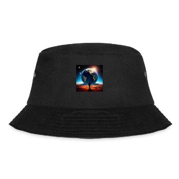 Der Mensch und die Erde - Bucket Hat - Schwarz - Vorne - Lela (165cm)